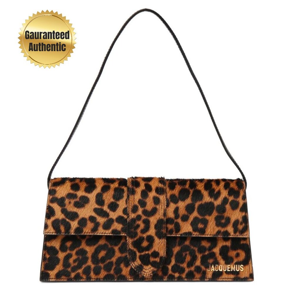 Jacquemus Brown Leopard Print Leather Handbag